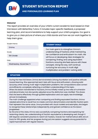 Sample academic report, page 1: the assessment of the lesson